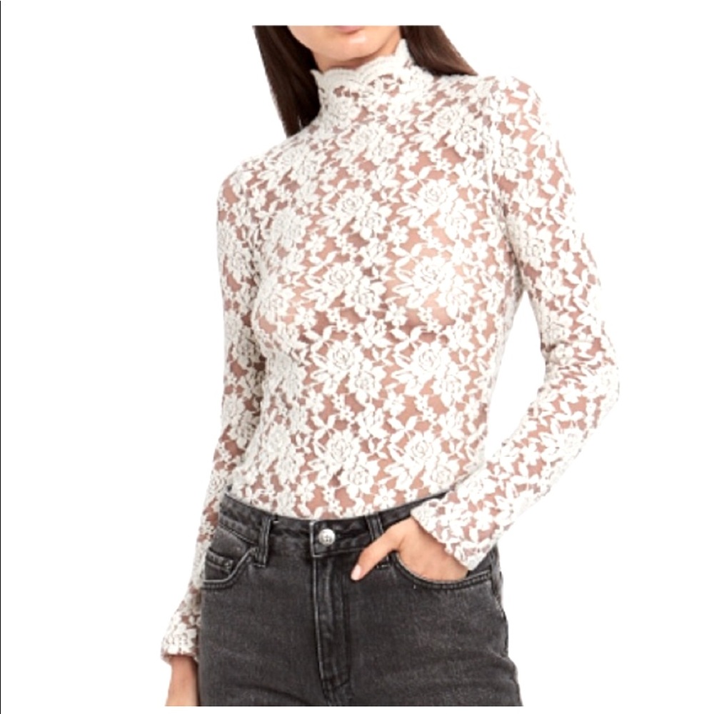 Nightcap sweater lace collar/turtleneck top